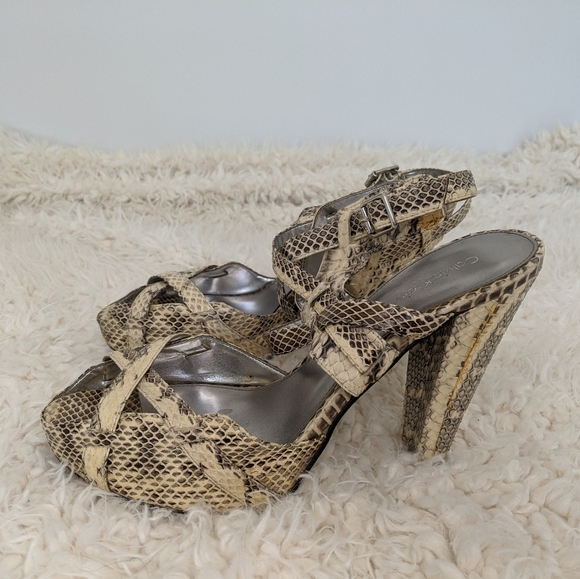 Calvin Klein Snake Skin Heels - Picture 3 of 5